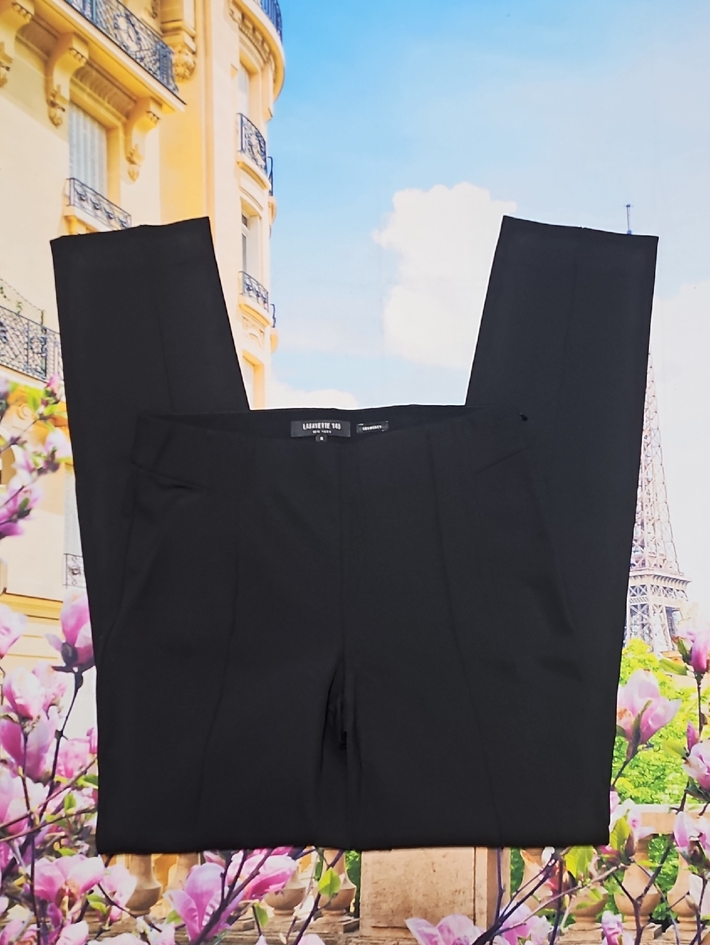 Lafayette 148 New‎ York Black Pleated Dress Pants Gramercy Size 0